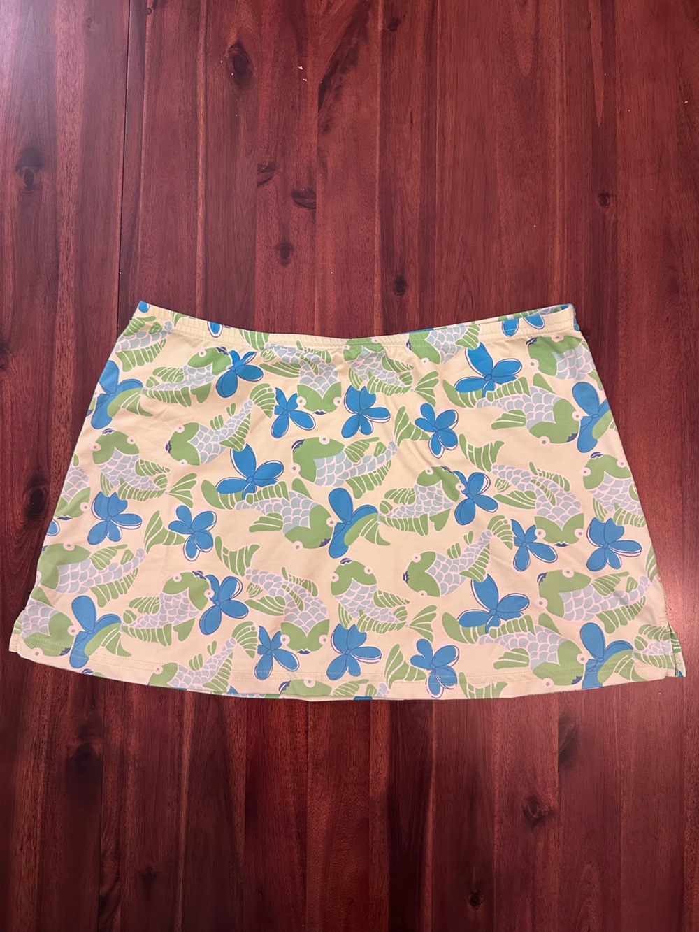Vintage Lilly Pulitzer Lulu Skirt Medium M Too Jay Fish Print Y2K White Label